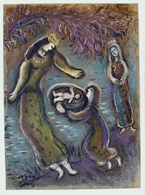  Marc Chagall, "Pharaoh's Daughter and Moses, from The Story of Exodus"